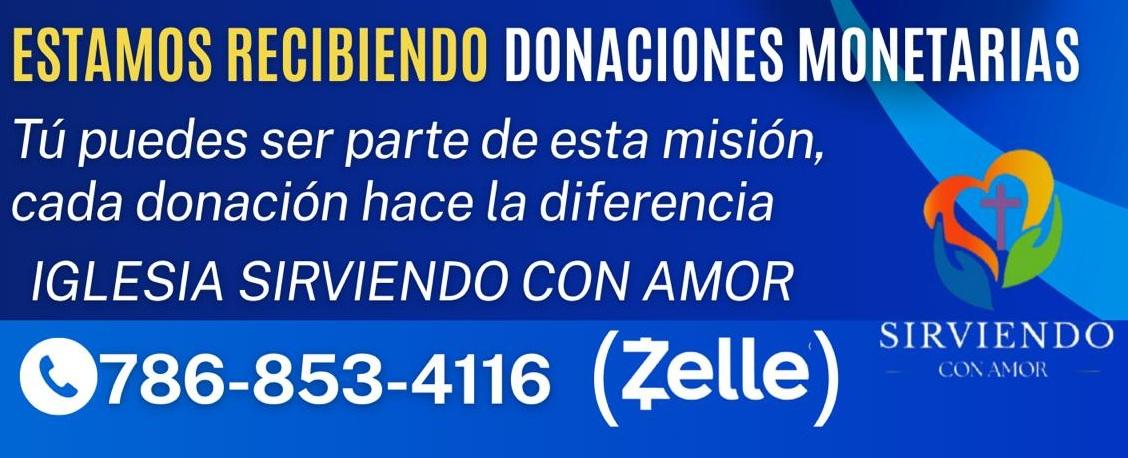 Estamos recebendo doações monetárias